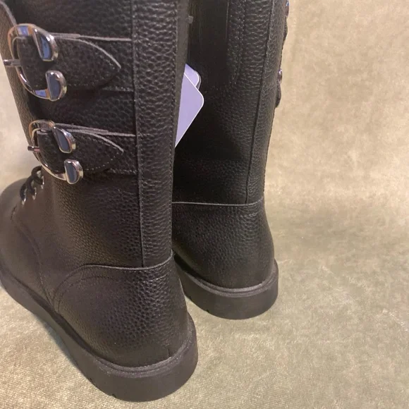 AEROSOLES Black Combat & Moto Boots - Picture 7 of 9